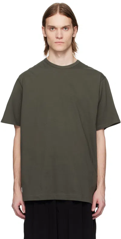 Ys For Men Khaki Logo Print Short Sleeve T-shirt In 3 Green