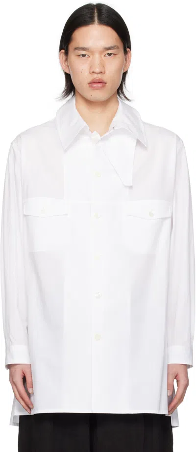 Ys For Men White Flap Shirt In 1 White