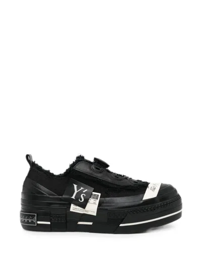 Y's Frayed-edge Platform Sneakers In Multi