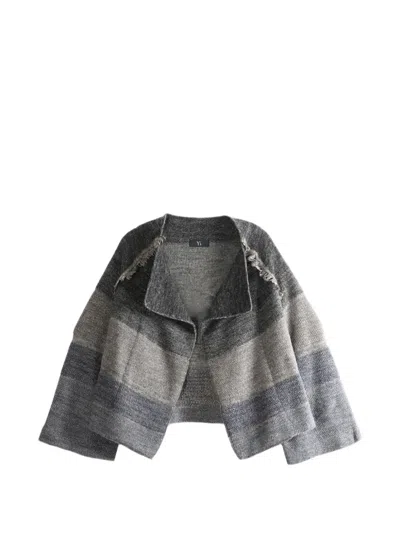 Y's Fringe-trimmed Colour-block Cardigan In Multi