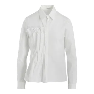 Y's Front Pintuck Blouse In White