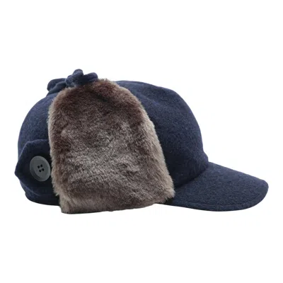 Y's Fur Earmuff Cap In Blue