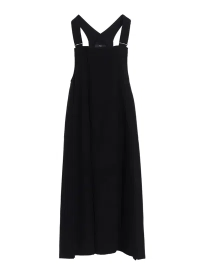 Y's Gabardine Overalls Dress In Blue