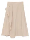Y's Garment Dyeing Front Triangle Stitch Skirt In 中性色