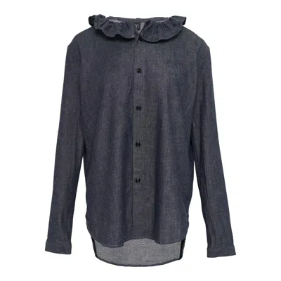 Y's Gather Collar Shirt In Gray