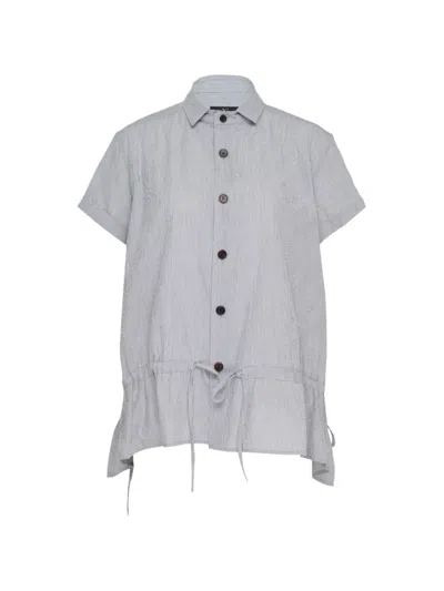 Y's Gather-detail Drawstring Blouse In Gray