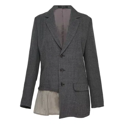 Y's Gathered Asymmetric Blazer In Multi