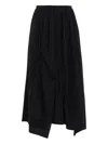 Y's Gathered-detail Skirt In Black