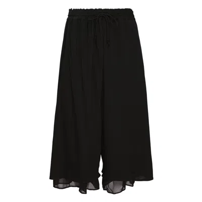Y's Gathered Double Pants In Black
