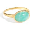 Ys Gems Amazonite Solitaire Ring In Blue