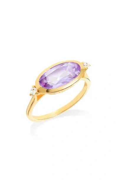 Ys Gems Amethyst Oval Ring In Purple