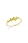 Ys Gems Asymmetric Gemstone Band Ring In Gold