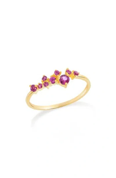 Ys Gems Asymmetric Gemstone Band Ring In Gold