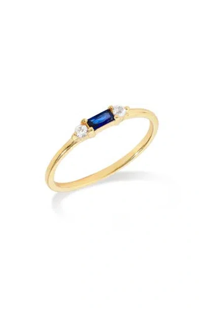 Ys Gems Baguette & Round Gemstone Ring In Gold