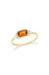 Ys Gems Baguette & Round Mix Gemstone Ring In Gold