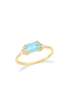 Ys Gems Baguette & Round Mix Gemstone Ring In Gold