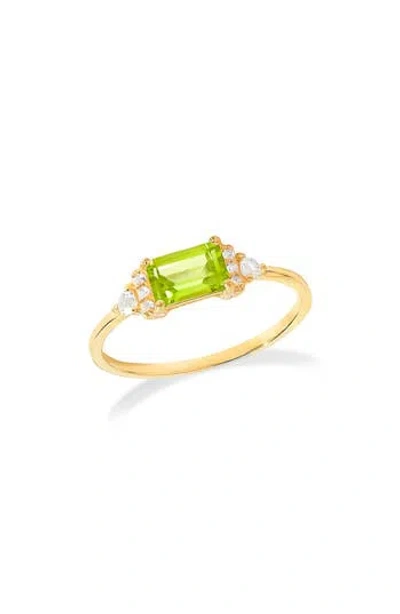 Ys Gems Baguette & Round Mix Gemstone Ring In Gold