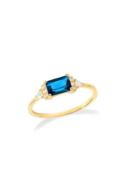 Ys Gems Baguette & Round Mix Gemstone Ring In Gold