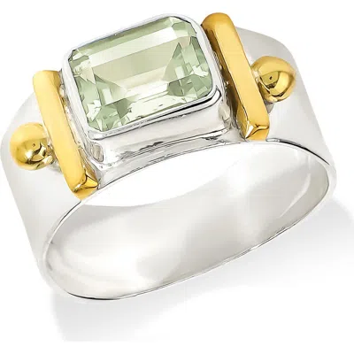 Ys Gems Baguette Cut Gemstone Ring In Green