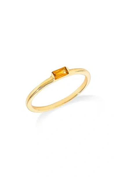 Ys Gems Baguette Gemstone Ring In Yellow