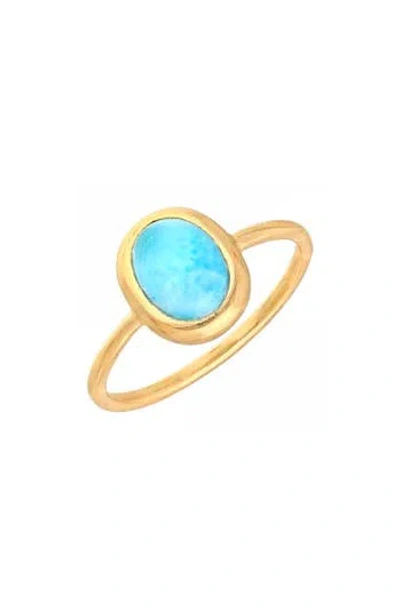Ys Gems Bezel Set Larimar Ring