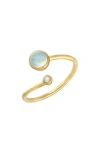 Ys Gems Bezel Set Opal Bypass Ring