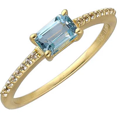 Ys Gems Blue & White Topaz Ring