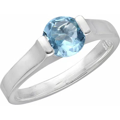 Ys Gems Blue Topaz Floating Ring