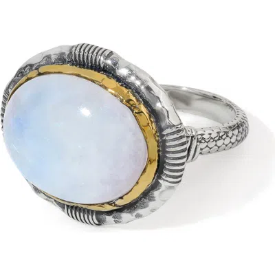 Ys Gems Cabochon Cocktail Ring In Blue