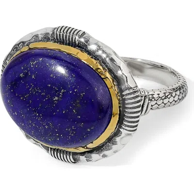 Ys Gems Cabochon Cocktail Ring In Lapis