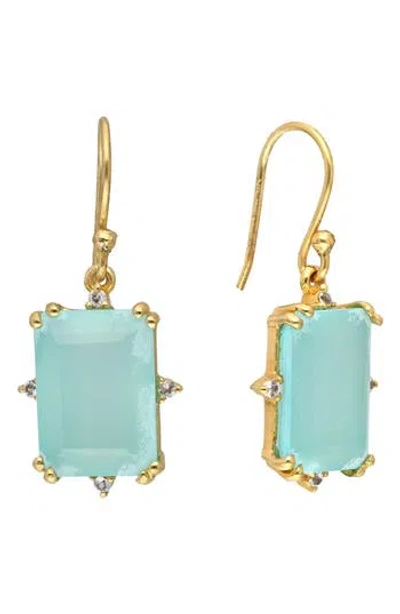 Ys Gems Chalcedony Drop Earrings In Blue