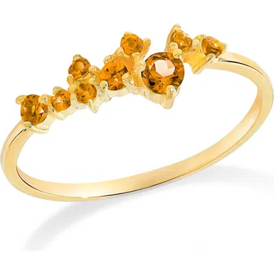 Ys Gems Citrine Stacking Ring In Gold