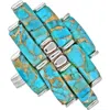 Ys Gems Copper Turquoise Cluster Ring