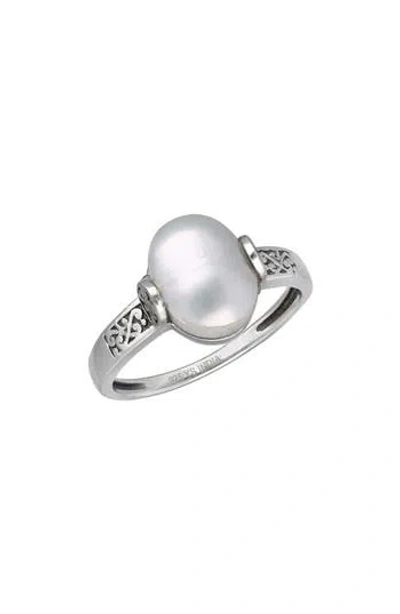 Ys Gems Cultured Pearl Statement Ring In White