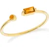 Ys Gems Double Stone Open Band Ring In Gold