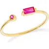 Ys Gems Double Stone Open Band Ring In Gold