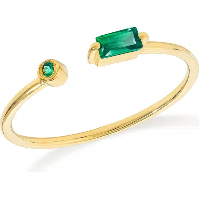 Ys Gems Double Stone Open Band Ring In Gold