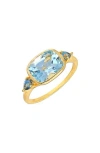 Ys Gems East/west Sky Blue Topaz Ring In Blue