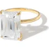 Ys Gems Emerald Cut Lab Created Moissanite Statement Ring In White
