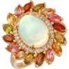Ys Gems Ethiopian Opal Oval Halo Ring