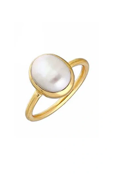 Ys Gems Freshwater Pearl Ring In White