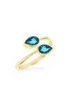 Ys Gems Gemstone Bypass Ring In Blue