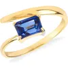 Ys Gems Gemstone Bypass Ring In Blue
