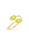 Ys Gems Gemstone Bypass Ring In Green
