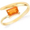 Ys Gems Gemstone Bypass Ring In Orange