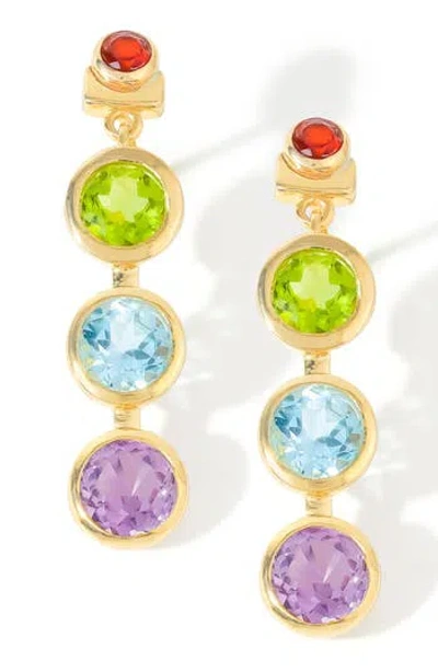 Ys Gems Gemstone Drop Earrings In Orange