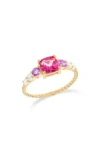 Ys Gems Gemstone Twist Band Ring In Gold