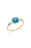 Ys Gems Gemstone Twist Band Ring In Gold