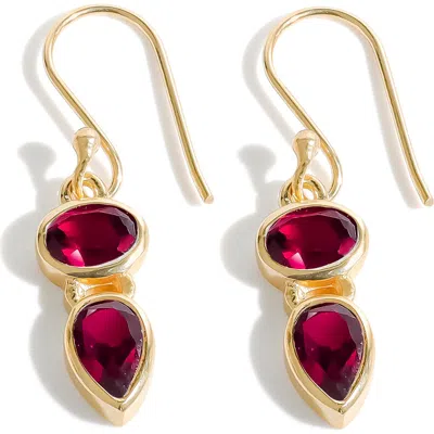 Ys Gems Goldtone Drop Earrings In Pink