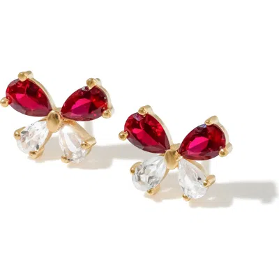 Ys Gems Goldtone Stud Earrings In Pink